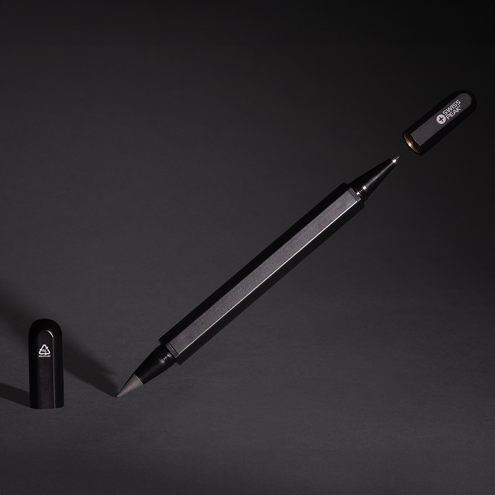 Stylo double pointe en aluminium recyclé RCS Swiss Peak – Image 3