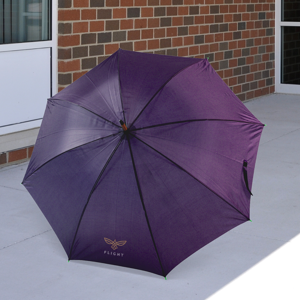 Parapluie avec poignée courbée en bois – Image 8
