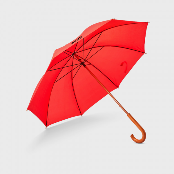 Parapluie avec poignée courbée en bois