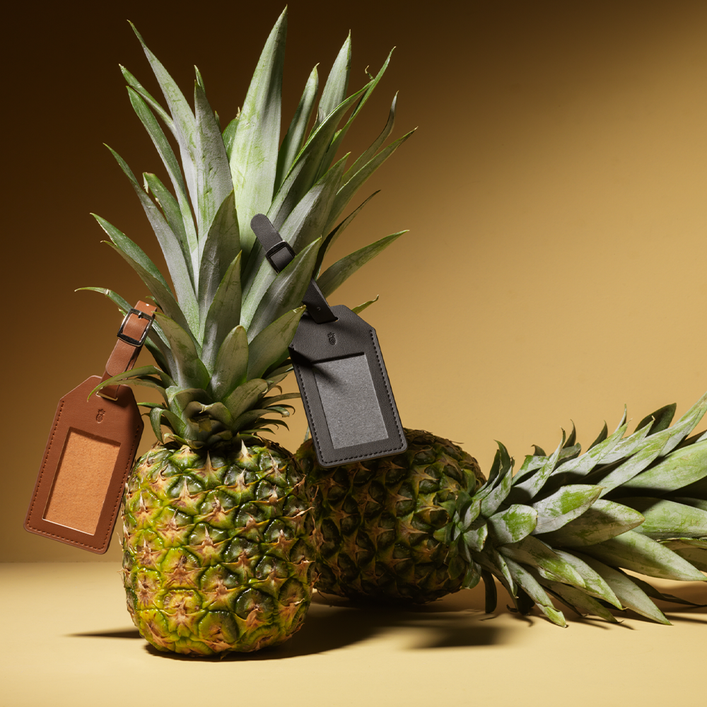 Étiquette de bagage en cuir d'ananas vegan – Image 4
