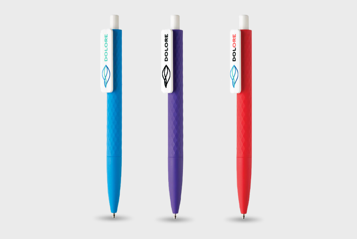 Stylo texturé motifs losanges clip blanc – Image 2