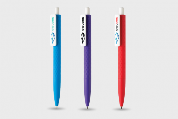 Stylo texturé motifs losanges clip blanc