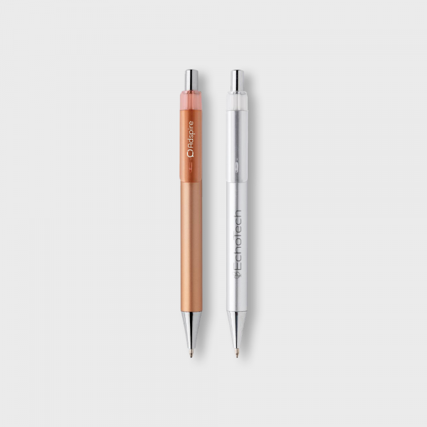 Stylo métallique avec clip translucide