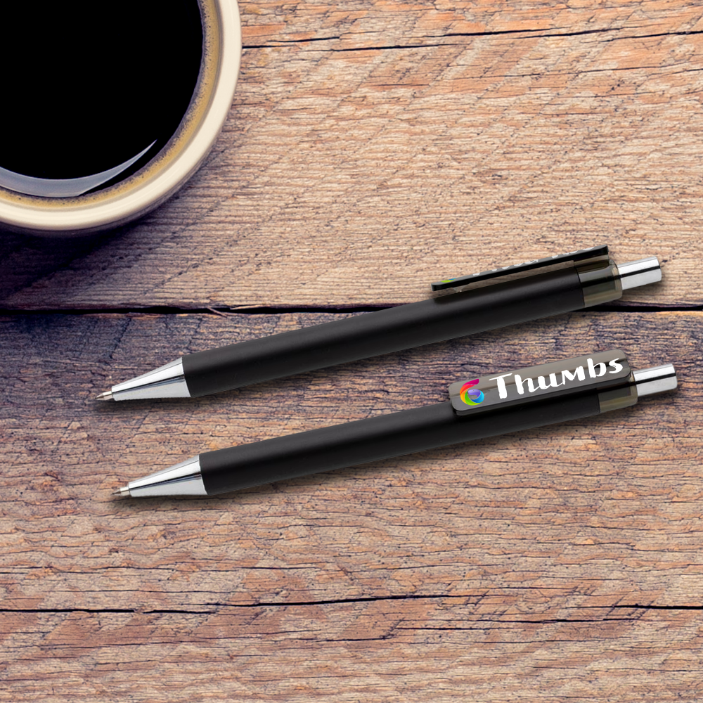 Stylo en plastique avec clip translucide – Image 4