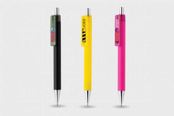 Stylo en plastique avec clip translucide